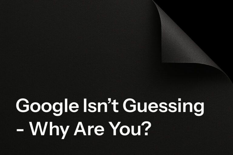 Google Isn't Guessing - Why Are You?